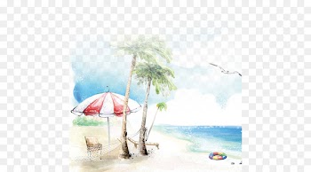 Beach Drawing Seaside resort - Beach background 