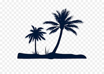 Beach Fundal Euclidean vector - Coconut tree silhouette 