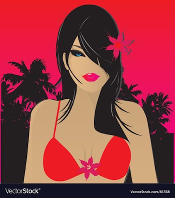 Beach girl vector image