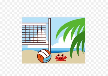 Beach Gratis Volleyball - Cartoon beach 