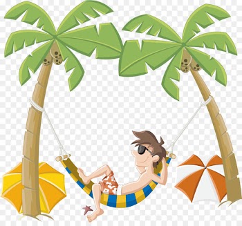 Beach, Hammock Between Palm Trees, Seaside Resort, Leaf, Tree PNG