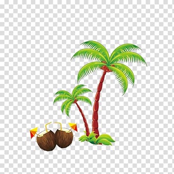 Beach Holiday , coconut tree transparent background PNG clipart