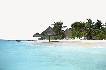 Beach landscape border collage element, | Free PSD - rawpixel