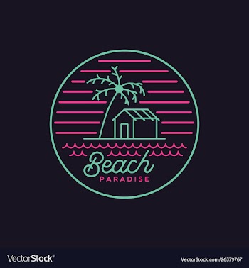 Beach paradise logo design vector image