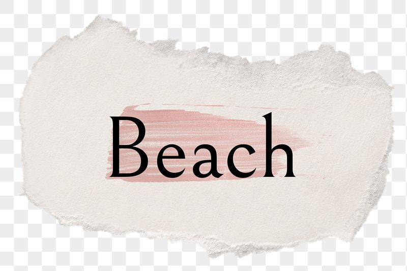 Beach png ripped paper word | Free PNG - rawpixel