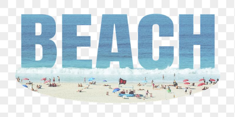 Beach png word sticker on transparent | Free PNG - rawpixel
