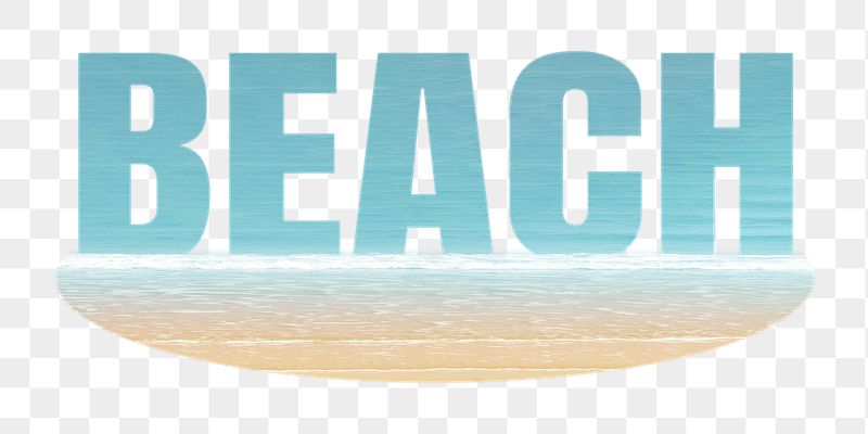 Beach png word sticker on transparent | Free PNG - rawpixel