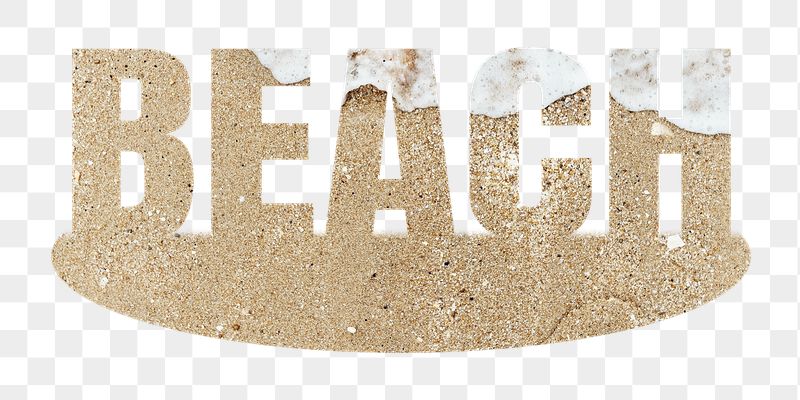 Beach png word sticker, sand | Free PNG - rawpixel