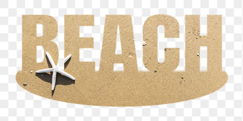 Beach png word sticker, sand | Free PNG - rawpixel