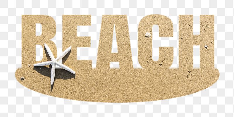 Beach png word sticker, sand | Free PNG - rawpixel