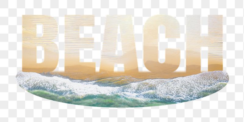 Beach png word sticker, sea | Free PNG - rawpixel