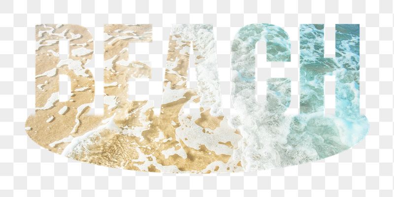 Beach png word sticker, sea | Free PNG - rawpixel