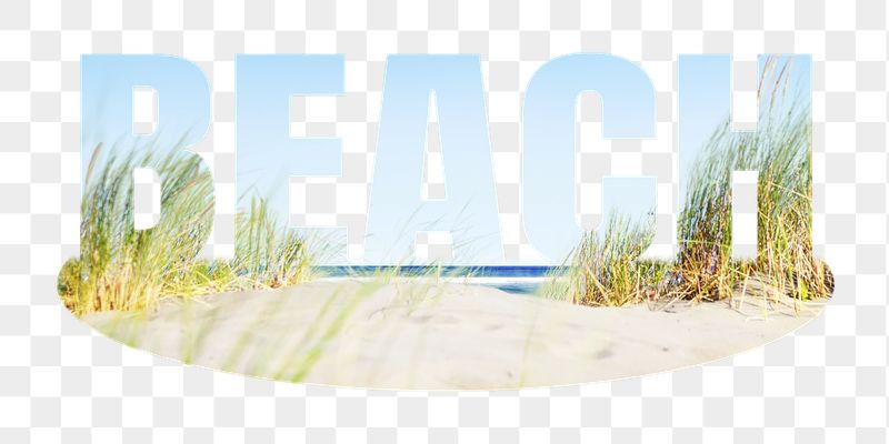 Beach png word sticker, shoreline | Free PNG - rawpixel