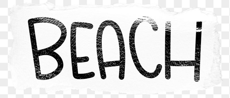Beach png word sticker typography, | Free PNG - rawpixel
