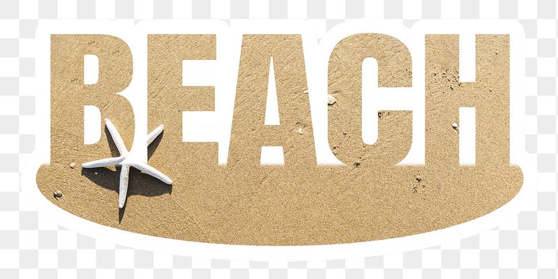 Beach png word sticker, white | Free PNG - rawpixel