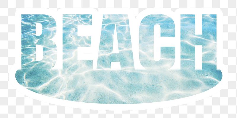Beach png word sticker, white | Free PNG - rawpixel