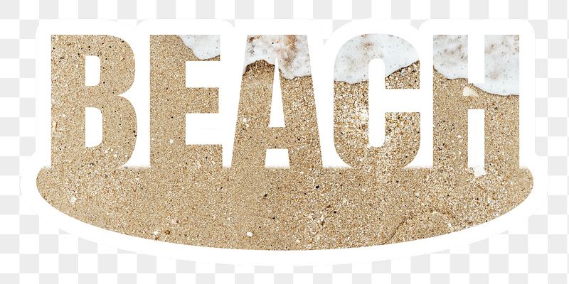 Beach png word sticker, white | Free PNG - rawpixel