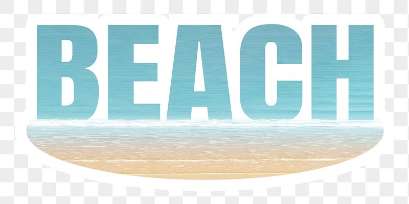Beach png word sticker, white | Free PNG - rawpixel