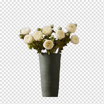 Beach rose Floral design White Vase Flower bouquet, White roses transparent background PNG clipart
