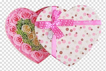 Beach rose Gift Pink Box, Rose Gift Box transparent background PNG clipart