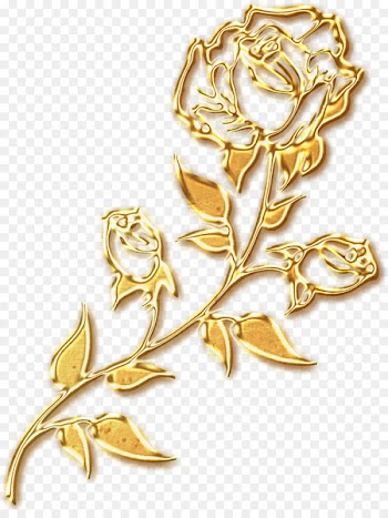 Beach rose Gold - Golden roses silhouette 