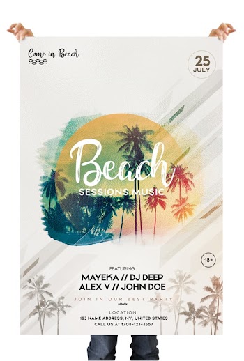 Beach Sessions – Free PSD Flyer Template