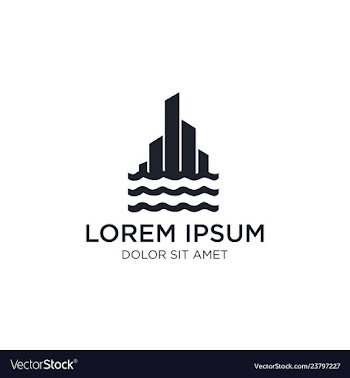 Beach side real estate logo template vector image