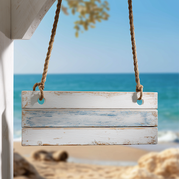 Beach Style Wooden Door Hang Sign