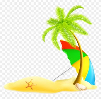 Beach Summer Illustration - Transparent Coconut Tree Clipart