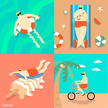 Beach summer swim | Free stock vector - 43169