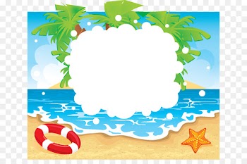 Beach Summer vacation Clip art - Beach seaside swimming border 