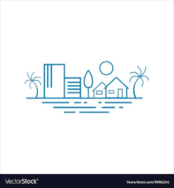 beach vacation line art template