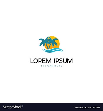 Beach vacation traveling creative logo design vector image