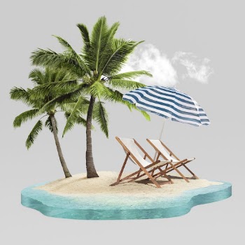 Beach vacation, tropical nature design | Free PSD - rawpixel