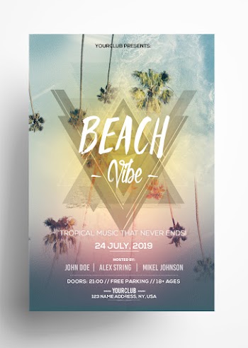 Beach Vibe Freebie PSD Flyer Template