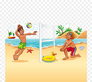 Beach volleyball Cartoon - Vector beach volleyball 