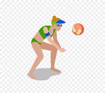 Beach volleyball Clip art - Vector beach volleyball players 