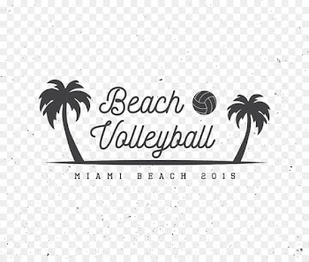 Beach volleyball Logo Illustration - Palm beach volleyball 