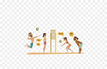 Beach volleyball - Playing volleyball on the beach doing sport people 