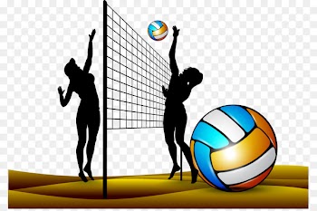 Beach volleyball Royalty-free Illustration - Vector painted playing volleyball 