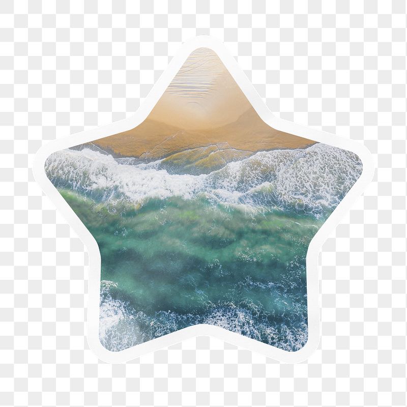 Beach wave png star badge | Free PNG - rawpixel