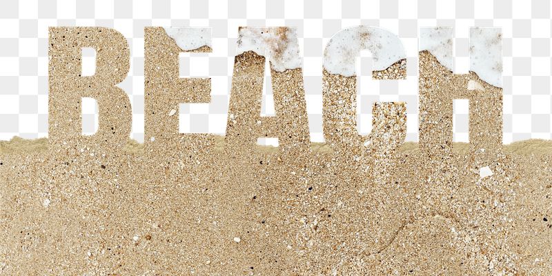 Beach word png border sticker, | Free PNG - rawpixel