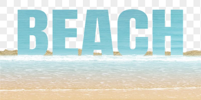 Beach word png border sticker, | Free PNG - rawpixel