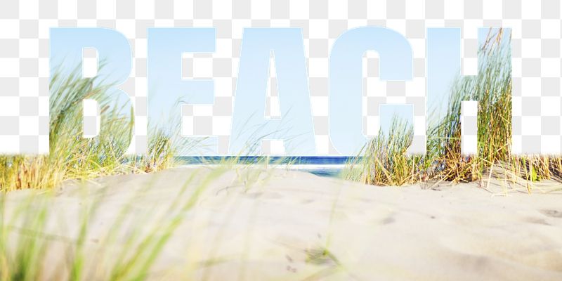 Beach word png border sticker, | Free PNG - rawpixel
