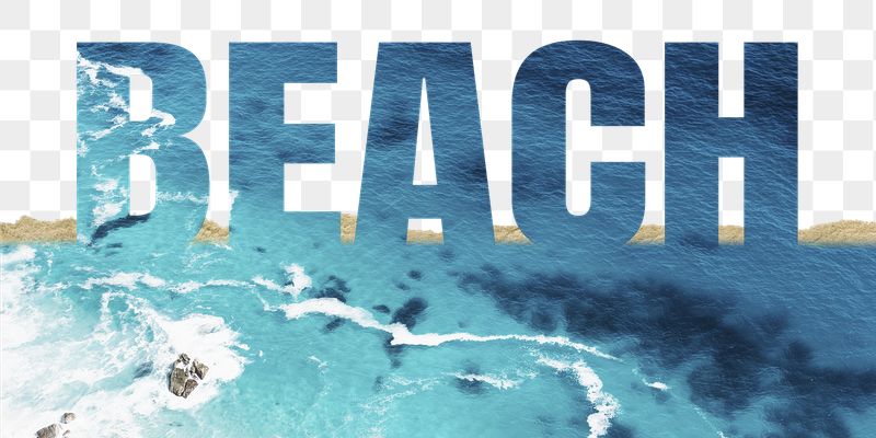 Beach word png border sticker, | Free PNG - rawpixel