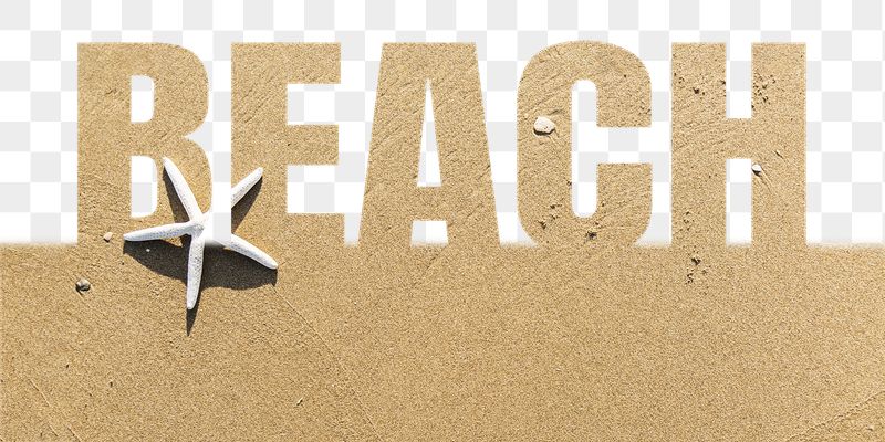 Beach word png border sticker, | Free PNG - rawpixel