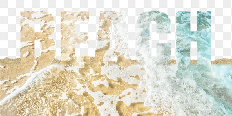Beach word png border sticker, | Free PNG - rawpixel