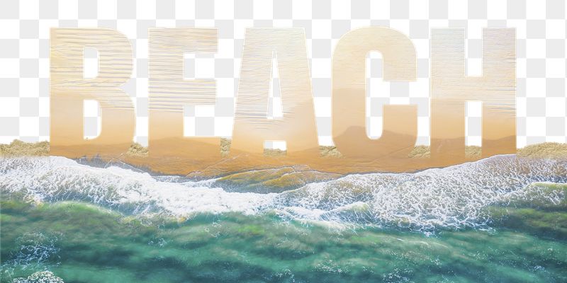 Beach word png border sticker, | Free PNG - rawpixel