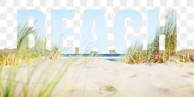 Beach word png border sticker, | Free PNG - rawpixel