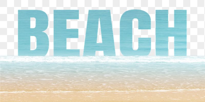 Beach word png border sticker, | Free PNG - rawpixel